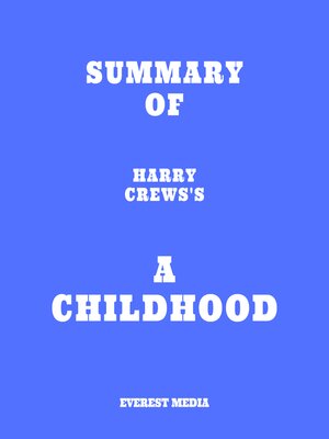 cover image of Summary of Harry Crews's a Childhood